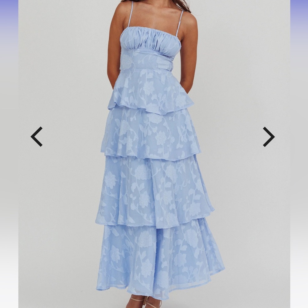 Elegant Blue Tiered Dress
